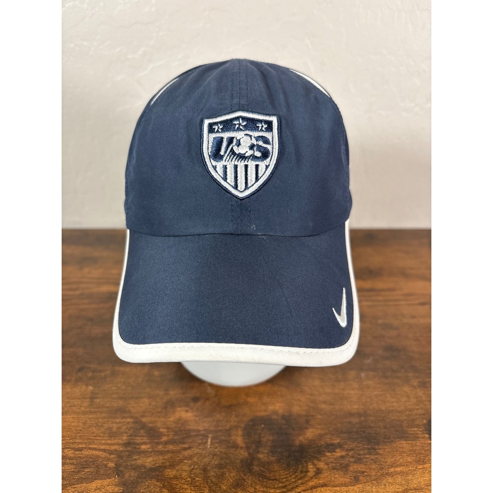 Nike Team US Soccer Federation Navy Blue White Adjustable Performance Hat Cap